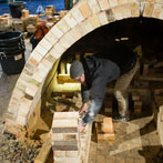 Kigbeare Kiln Project - Pete building the ledge beside the firebox
